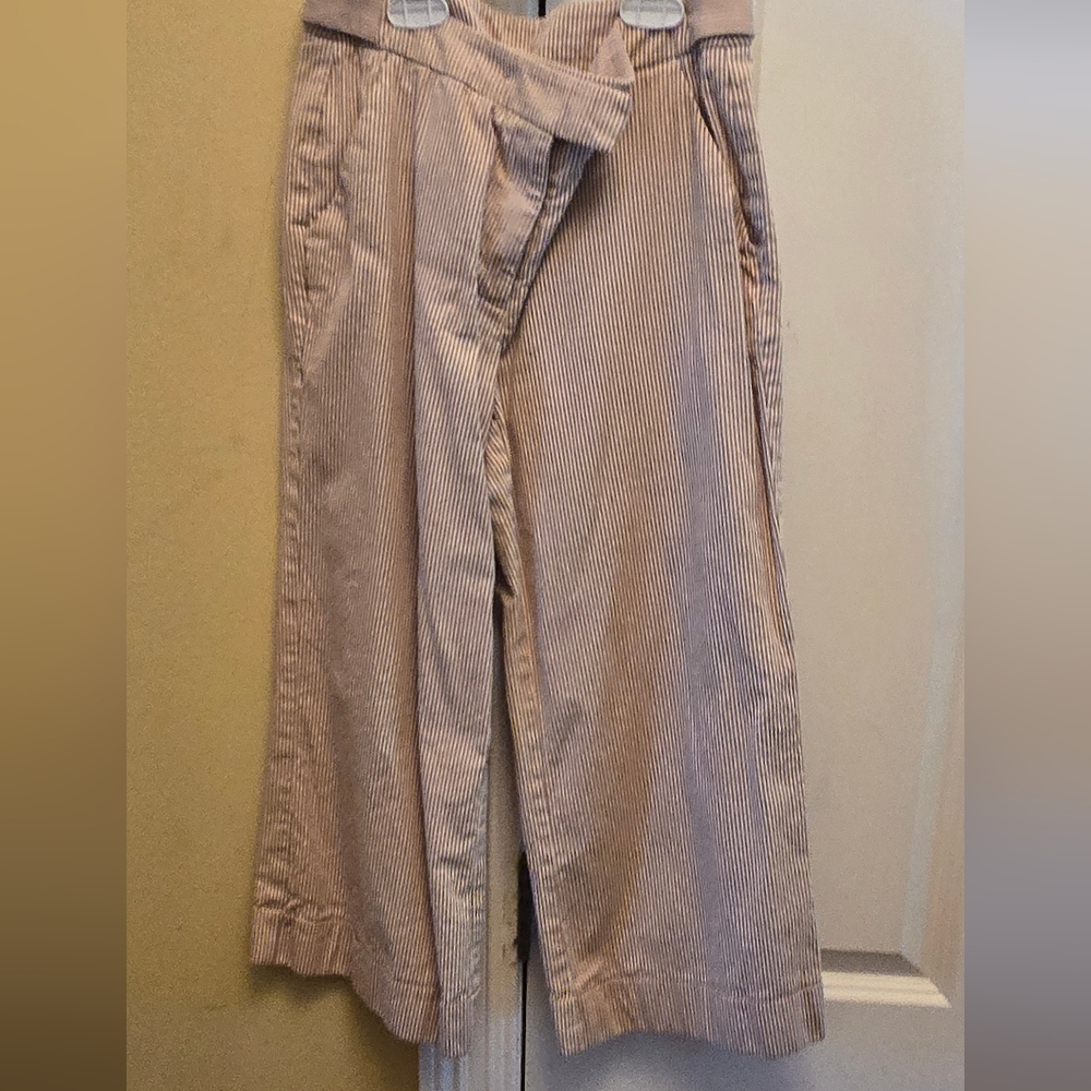 New York & Company Women's Tan Wide Leg Capris Cotton Blend